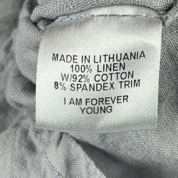 FLAX Linen Tunic Top Womens Small Gray Pockets Lagenlook Quiet Luxury Coastal - Picture 2 of 12